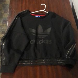 Adidas transparent three stripe pull over small